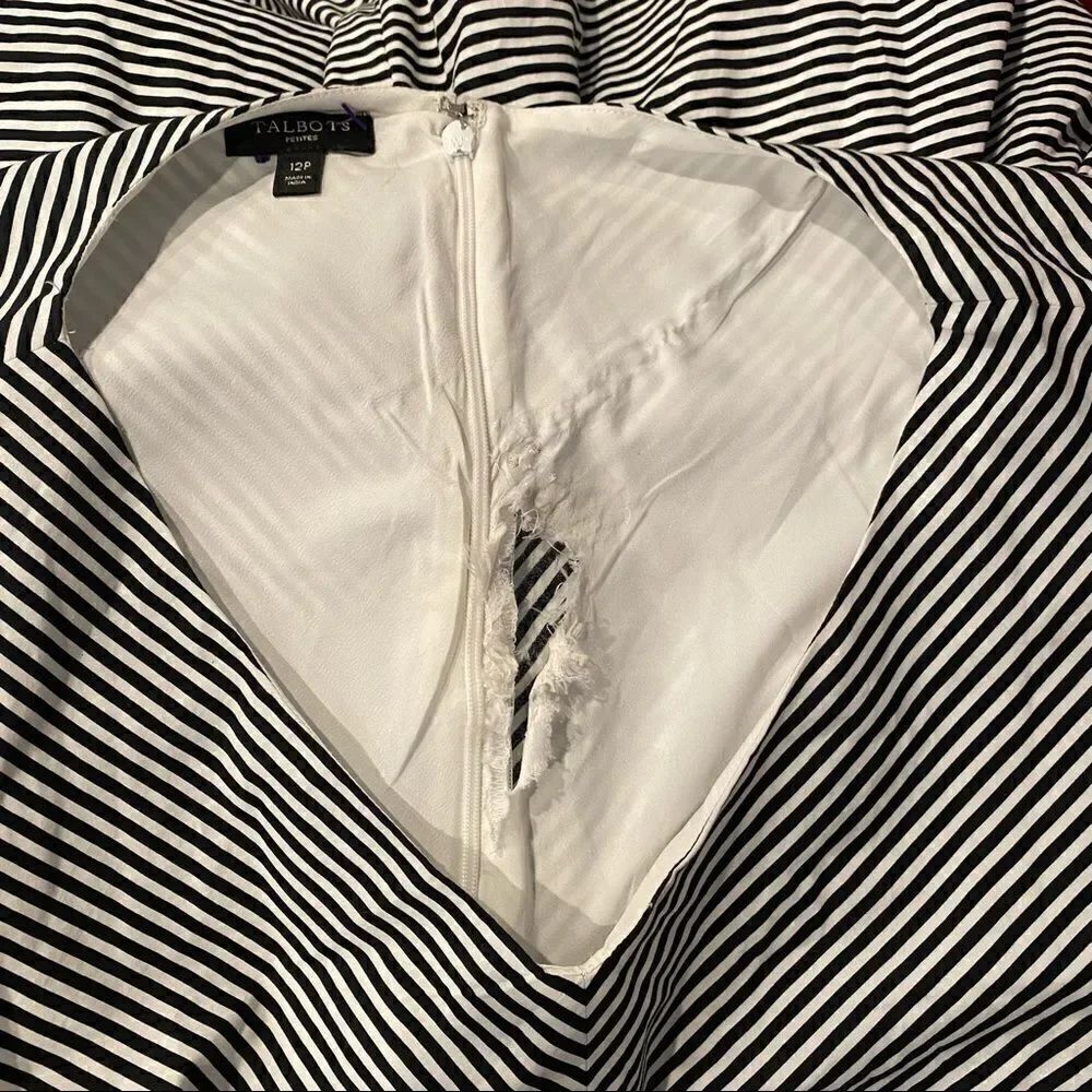Talbots "Dancing Stripes" Embroidered Dress Size 12P - Picture 9 of 10